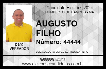 Candidato AUGUSTO FILHO 2024 - HUMBERTO DE CAMPOS - Eleições