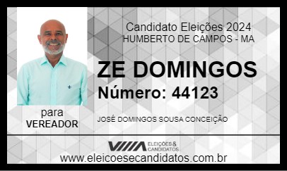 Candidato ZE DOMINGOS 2024 - HUMBERTO DE CAMPOS - Eleições