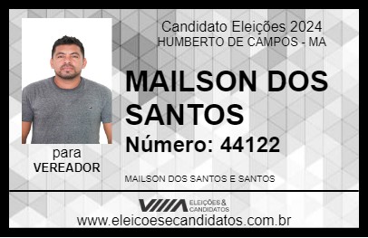 Candidato MAILSON DOS SANTOS 2024 - HUMBERTO DE CAMPOS - Eleições