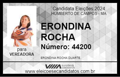 Candidato ERONDINA ROCHA 2024 - HUMBERTO DE CAMPOS - Eleições