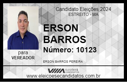 Candidato ERSON BARROS 2024 - ESTREITO - Eleições