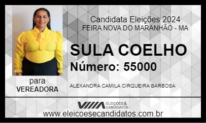 Candidato SULA COELHO 2024 - FEIRA NOVA DO MARANHÃO - Eleições