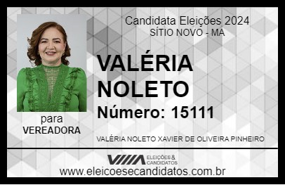 Candidato VALÉRIA NOLETO 2024 - SÍTIO NOVO - Eleições