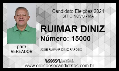 Candidato RUIMAR DINIZ 2024 - SÍTIO NOVO - Eleições