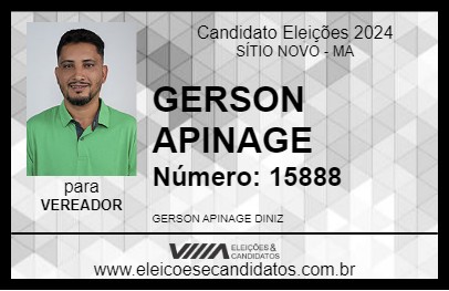 Candidato GERSON APINAGE 2024 - SÍTIO NOVO - Eleições