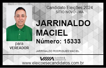 Candidato JARRINALDO MACIEL 2024 - SÍTIO NOVO - Eleições