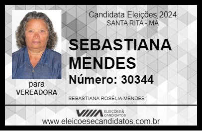 Candidato SEBASTIANA MENDES 2024 - SANTA RITA - Eleições