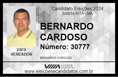 Candidato BERNARDO CARDOSO 2024 - SANTA RITA - Eleições