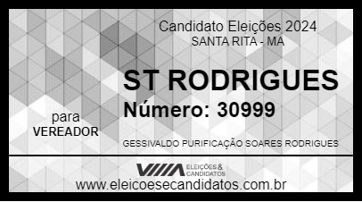 Candidato ST RODRIGUES 2024 - SANTA RITA - Eleições