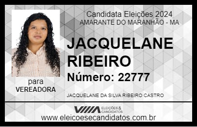 Candidato JACQUELANE RIBEIRO 2024 - AMARANTE DO MARANHÃO - Eleições