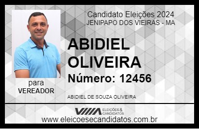 Candidato ABIDIEL OLIVEIRA 2024 - JENIPAPO DOS VIEIRAS - Eleições