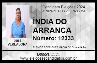 Candidato ÍNDIA DO ARRANCA 2024 - JENIPAPO DOS VIEIRAS - Eleições