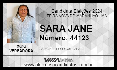 Candidato SARA JANE 2024 - FEIRA NOVA DO MARANHÃO - Eleições