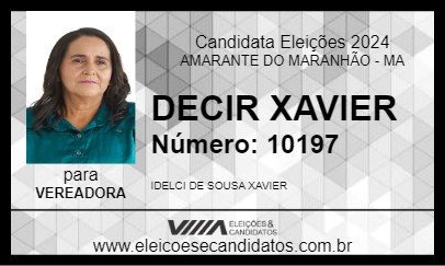 Candidato DECIR XAVIER 2024 - AMARANTE DO MARANHÃO - Eleições