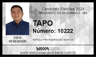 Candidato TAPO 2024 - AMARANTE DO MARANHÃO - Eleições