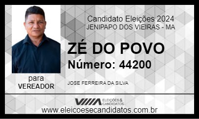 Candidato ZÉ DO DEMAR 2024 - JENIPAPO DOS VIEIRAS - Eleições