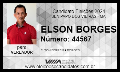 Candidato ELSON BORGES 2024 - JENIPAPO DOS VIEIRAS - Eleições