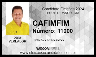 Candidato CAFIMFIM 2024 - PORTO FRANCO - Eleições