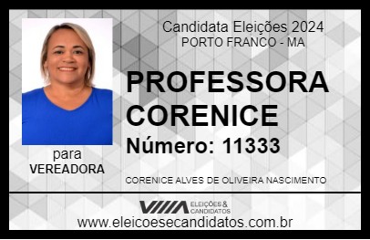 Candidato PROFESSORA CORENICE 2024 - PORTO FRANCO - Eleições