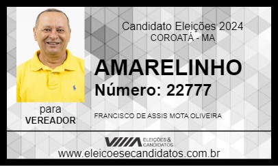 Candidato AMARELINHO 2024 - COROATÁ - Eleições