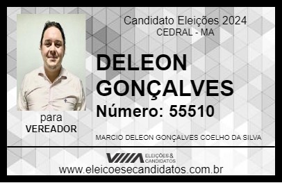 Candidato DELEON GONÇALVES 2024 - CEDRAL - Eleições