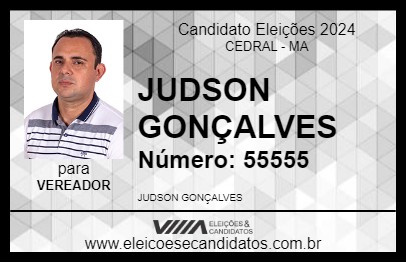 Candidato JUDSON GONÇALVES 2024 - CEDRAL - Eleições