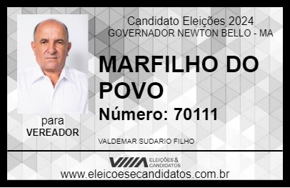 Candidato MARFILHO DO POVO 2024 - GOVERNADOR NEWTON BELLO - Eleições