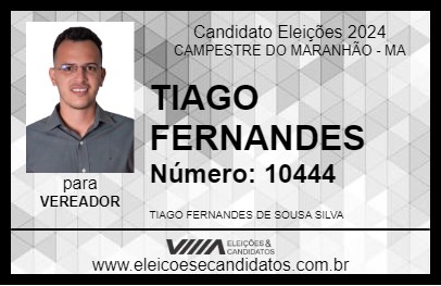 Candidato TIAGO FERNANDES 2024 - CAMPESTRE DO MARANHÃO - Eleições