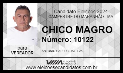 Candidato CHICO MAGRO 2024 - CAMPESTRE DO MARANHÃO - Eleições