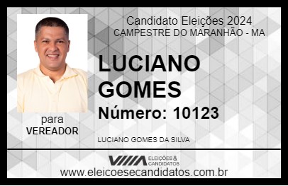 Candidato LUCIANO GOMES 2024 - CAMPESTRE DO MARANHÃO - Eleições