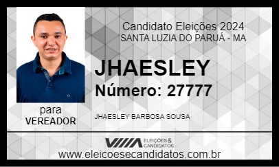 Candidato JHAESLEY 2024 - SANTA LUZIA DO PARUÁ - Eleições