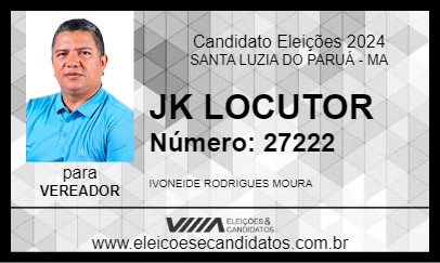 Candidato JK LOCUTOR 2024 - SANTA LUZIA DO PARUÁ - Eleições