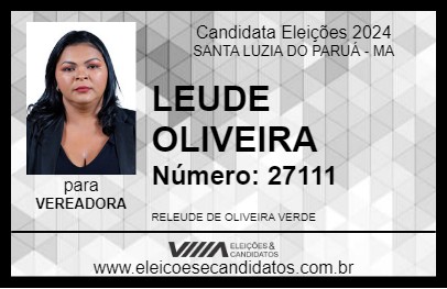 Candidato LEUDE OLIVEIRA 2024 - SANTA LUZIA DO PARUÁ - Eleições