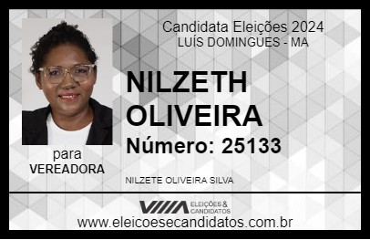 Candidato NILZETH OLIVEIRA  2024 - LUÍS DOMINGUES - Eleições