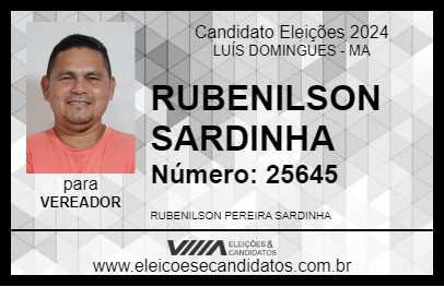 Candidato RUBENILSON SARDINHA 2024 - LUÍS DOMINGUES - Eleições