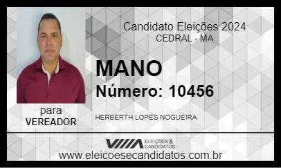 Candidato MANO 2024 - CEDRAL - Eleições