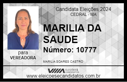 Candidato MARILIA DA SAUDE 2024 - CEDRAL - Eleições