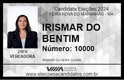 Candidato IRISMAR DO BENTIM 2024 - FEIRA NOVA DO MARANHÃO - Eleições