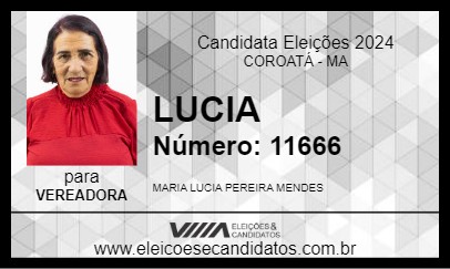 Candidato LUCIA 2024 - COROATÁ - Eleições