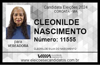 Candidato CLEONILDE NASCIMENTO 2024 - COROATÁ - Eleições