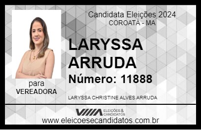 Candidato LARYSSA ARRUDA 2024 - COROATÁ - Eleições