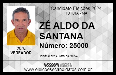 Candidato ZÉ ALDO DA SANTANA 2024 - TUTÓIA - Eleições