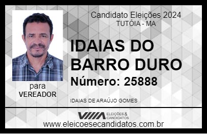 Candidato IDAIAS DO BARRO DURO 2024 - TUTÓIA - Eleições