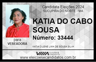 Candidato KATIA DO CABO SOUSA 2024 - SUCUPIRA DO NORTE - Eleições