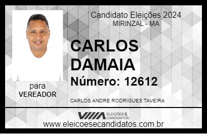 Candidato CARLOS DAMAIA 2024 - MIRINZAL - Eleições