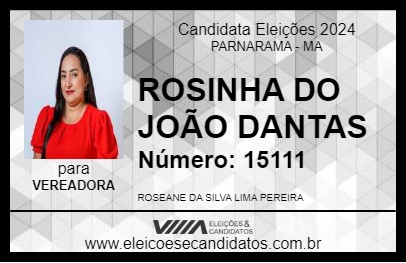 Candidato ROSINHA DO JOÃO DANTAS 2024 - PARNARAMA - Eleições