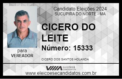 Candidato CICERO DO LEITE 2024 - SUCUPIRA DO NORTE - Eleições