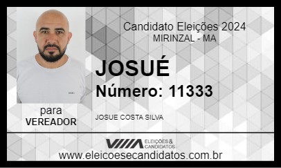 Candidato JOSUÉ 2024 - MIRINZAL - Eleições