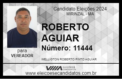 Candidato ROBERTO AGUIAR 2024 - MIRINZAL - Eleições