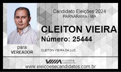 Candidato CLEITON VIEIRA 2024 - PARNARAMA - Eleições